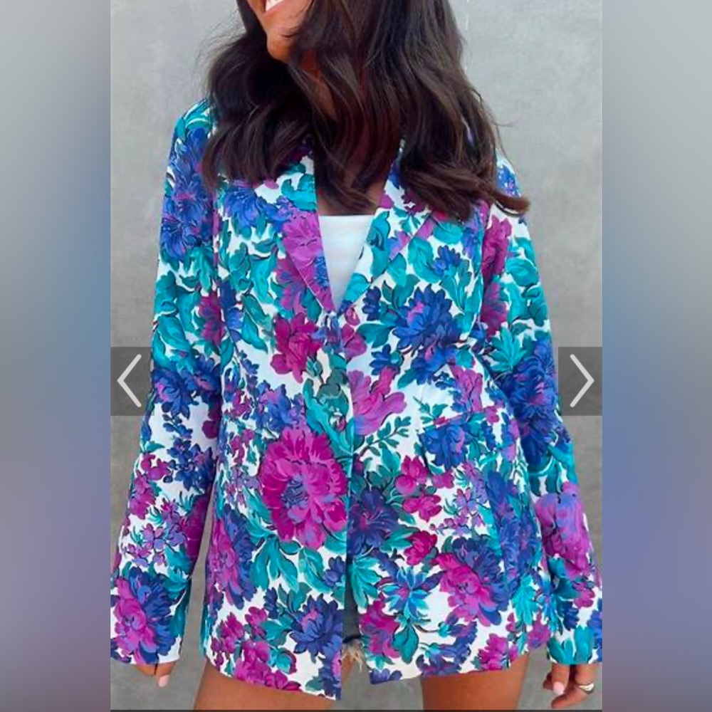 Show Me Your Mumu - Ezra Blazer - Magenta Blooms - Size Large